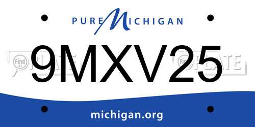 9MXV25 Michigan License Plate