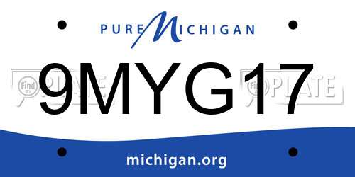 9MYG17 Michigan License Plate