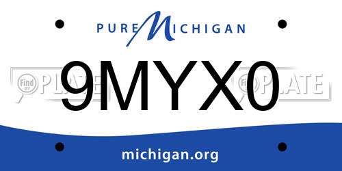 9MYX0 Michigan License Plate