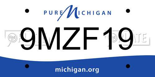 9MZF19 Michigan License Plate
