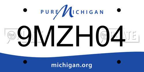 9MZH04 Michigan License Plate