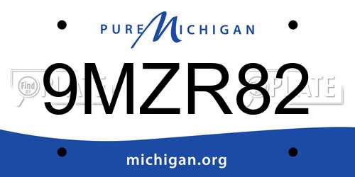 9MZR82 Michigan License Plate