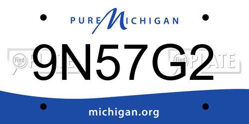 9N57G2 Michigan License Plate