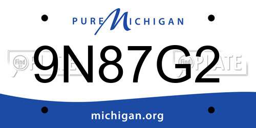 9N87G2 Michigan License Plate