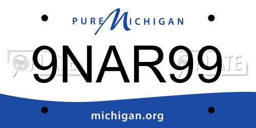 9NAR99 Michigan License Plate