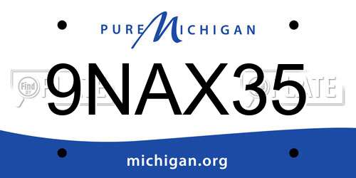 9NAX35 Michigan License Plate