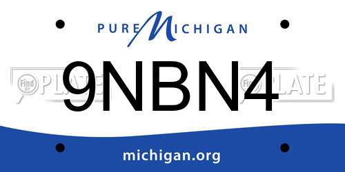 9NBN4 Michigan License Plate