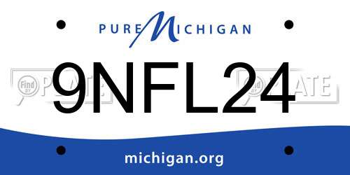 9NFL24 Michigan License Plate