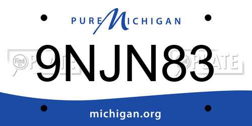9NJN83 Michigan License Plate