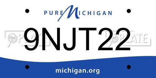 9NJT22 Michigan License Plate