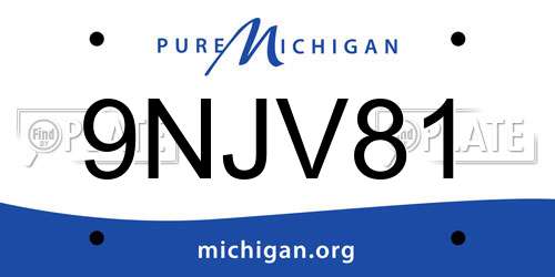 9NJV81 Michigan License Plate