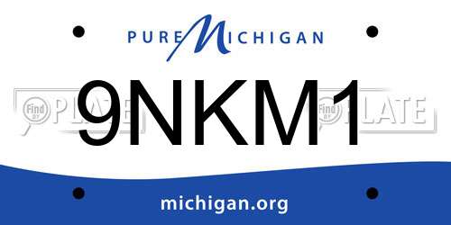9NKM1 Michigan License Plate