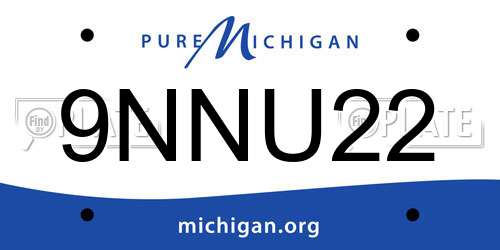 9NNU22 Michigan License Plate