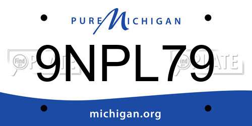9NPL79 Michigan License Plate