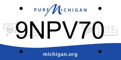 9NPV70 Michigan License Plate
