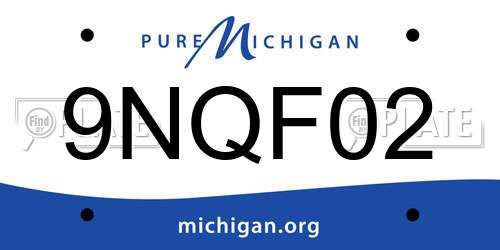 9NQF02 Michigan License Plate