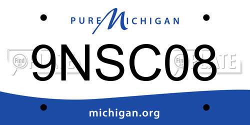 9NSC08 Michigan License Plate