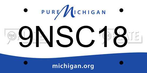 9NSC18 Michigan License Plate