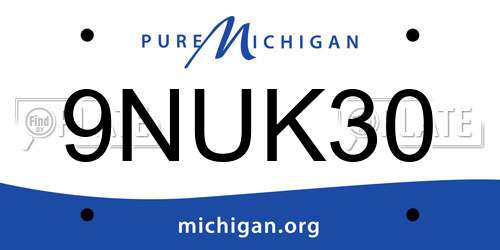 9NUK30 Michigan License Plate