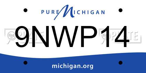9NWP14 Michigan License Plate
