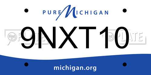 9NXT10 Michigan License Plate