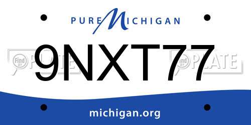 9NXT77 Michigan License Plate