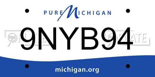 9NYB94 Michigan License Plate