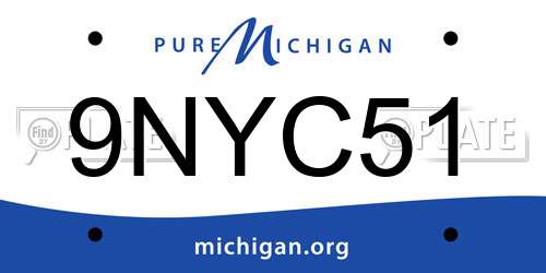 9NYC51 Michigan License Plate