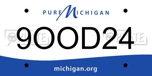 9OOD24 Michigan License Plate