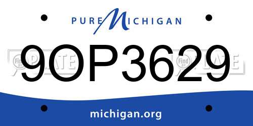 9OP3629 Michigan License Plate