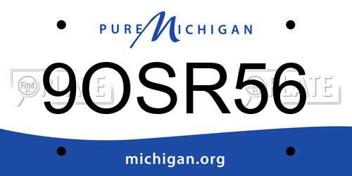 9OSR56 Michigan License Plate