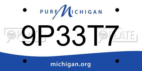 9P33T7 Michigan License Plate