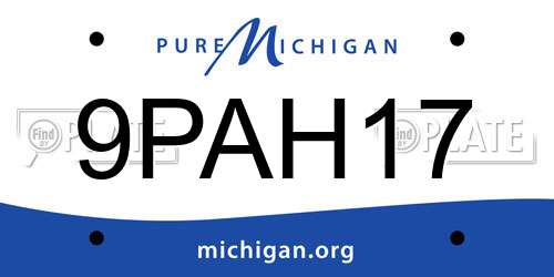 9PAH17 Michigan License Plate