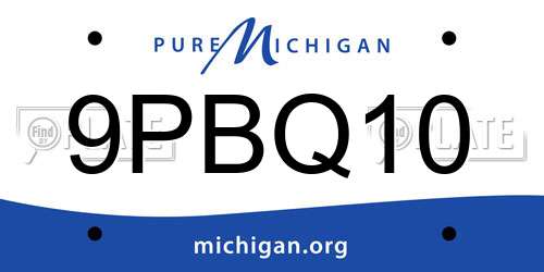9PBQ10 Michigan License Plate