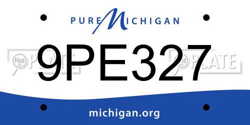 9PE327 Michigan License Plate