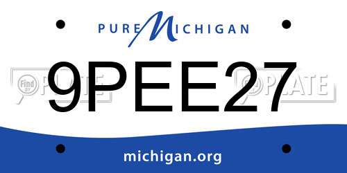 9PEE27 Michigan License Plate