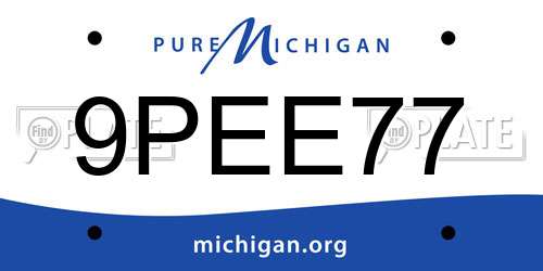 9PEE77 Michigan License Plate