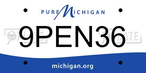 9PEN36 Michigan License Plate
