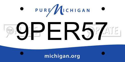 9PER57 Michigan License Plate