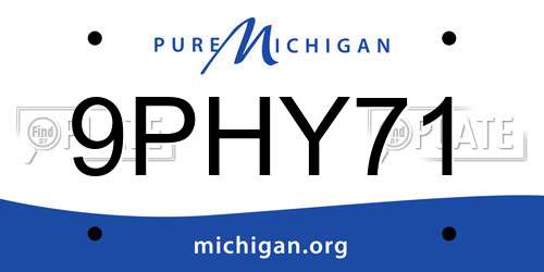 9PHY71 Michigan License Plate