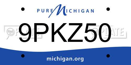 9PKZ50 Michigan License Plate