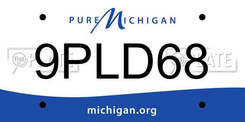 9PLD68 Michigan License Plate