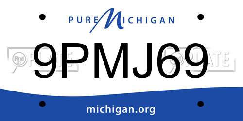 9PMJ69 Michigan License Plate