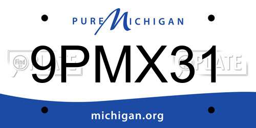 9PMX31 Michigan License Plate