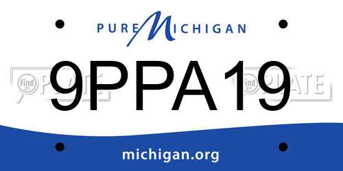 9PPA19 Michigan License Plate