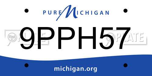 9PPH57 Michigan License Plate