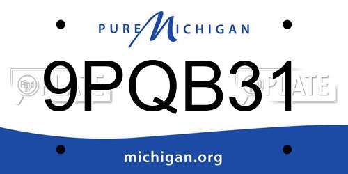 9PQB31 Michigan License Plate