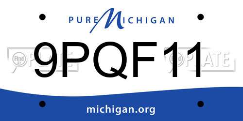 9PQF11 Michigan License Plate
