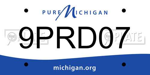 9PRD07 Michigan License Plate