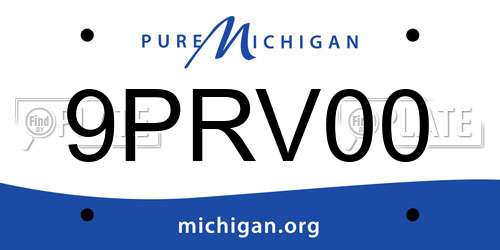 9PRV00 Michigan License Plate